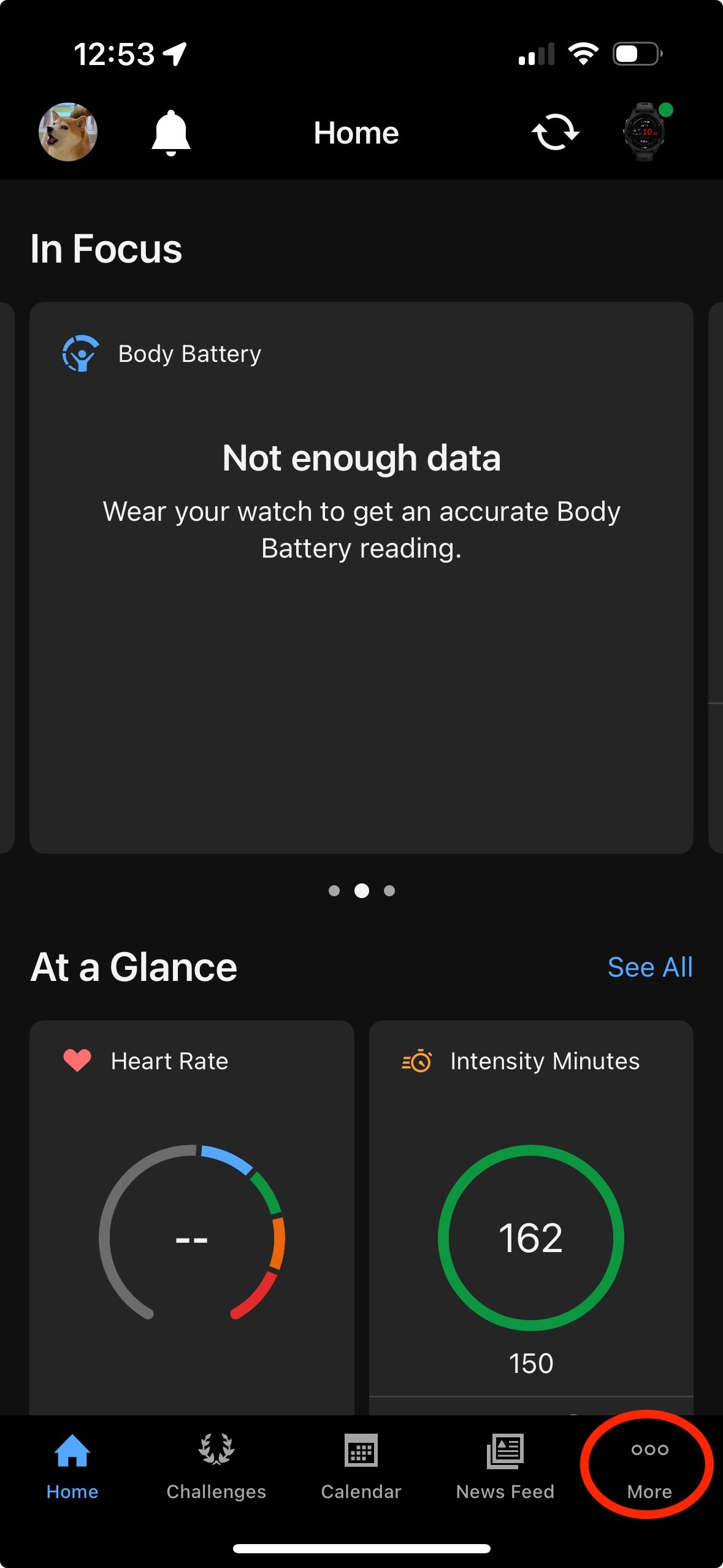 Step 1 - Select the 'More' option to continue